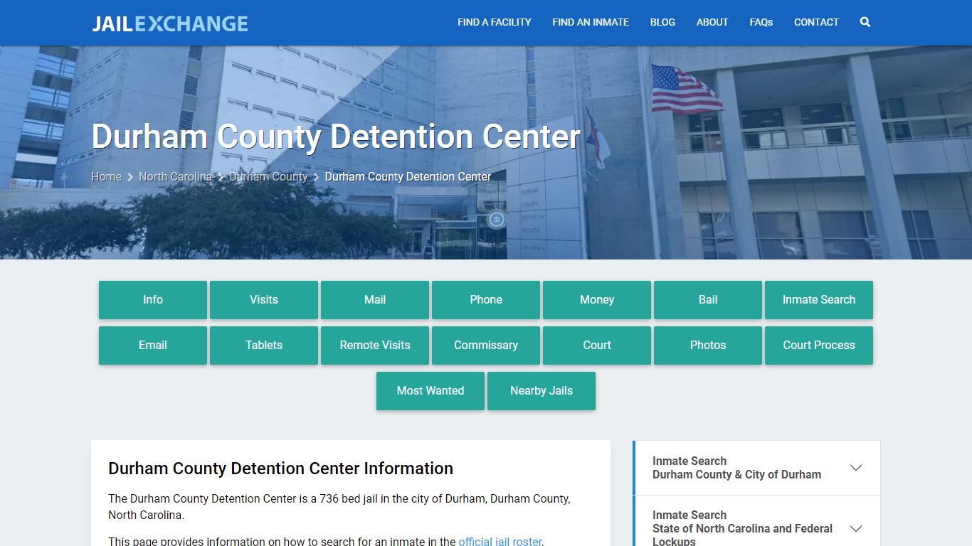 Durham County Detention Center, NC Inmate Search, Information